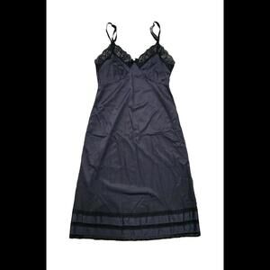 Womens Lingerie Gown Pencil Sheath Straight Midi Small Black Lace Trim